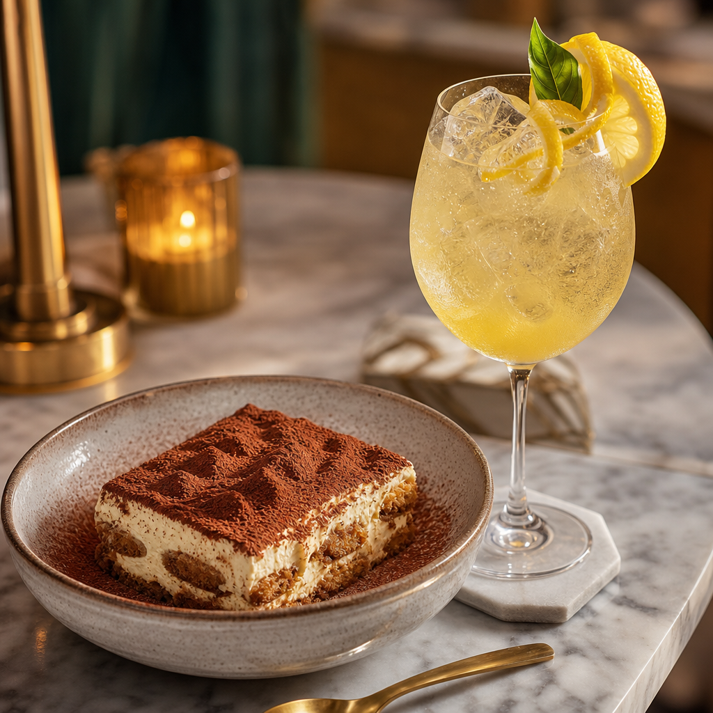 Dessert and spritz